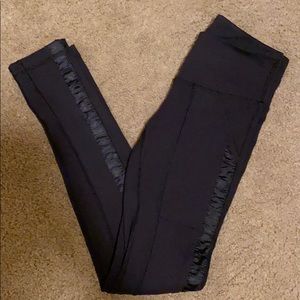 Lululemon Black Leggings with Ribbon Sides